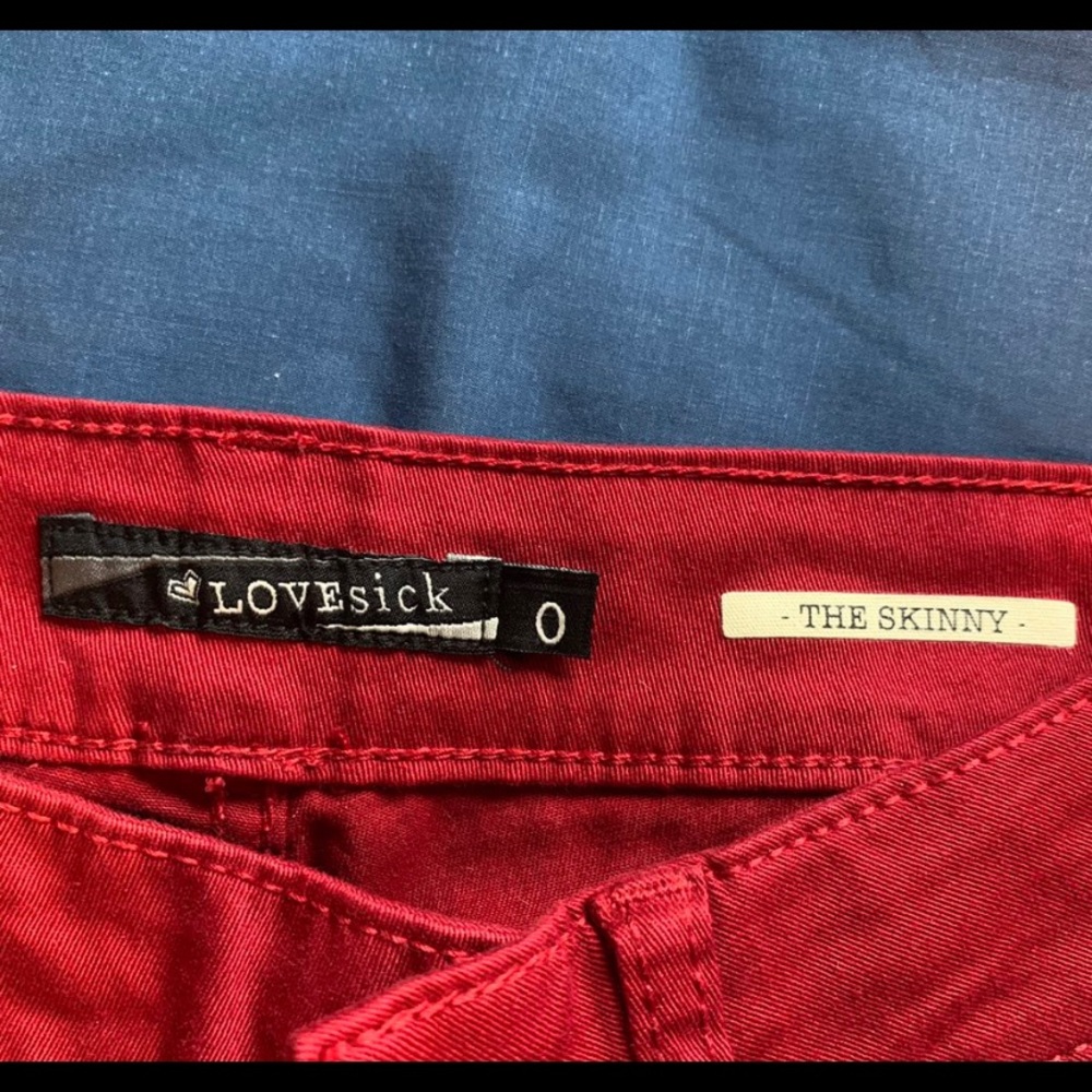Lovesick red skinny jeans